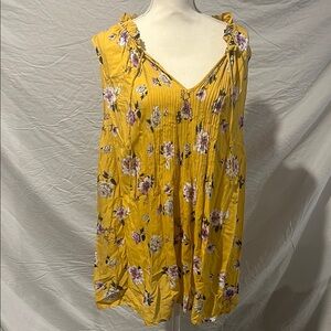 Floral Yellow Sleeveless top